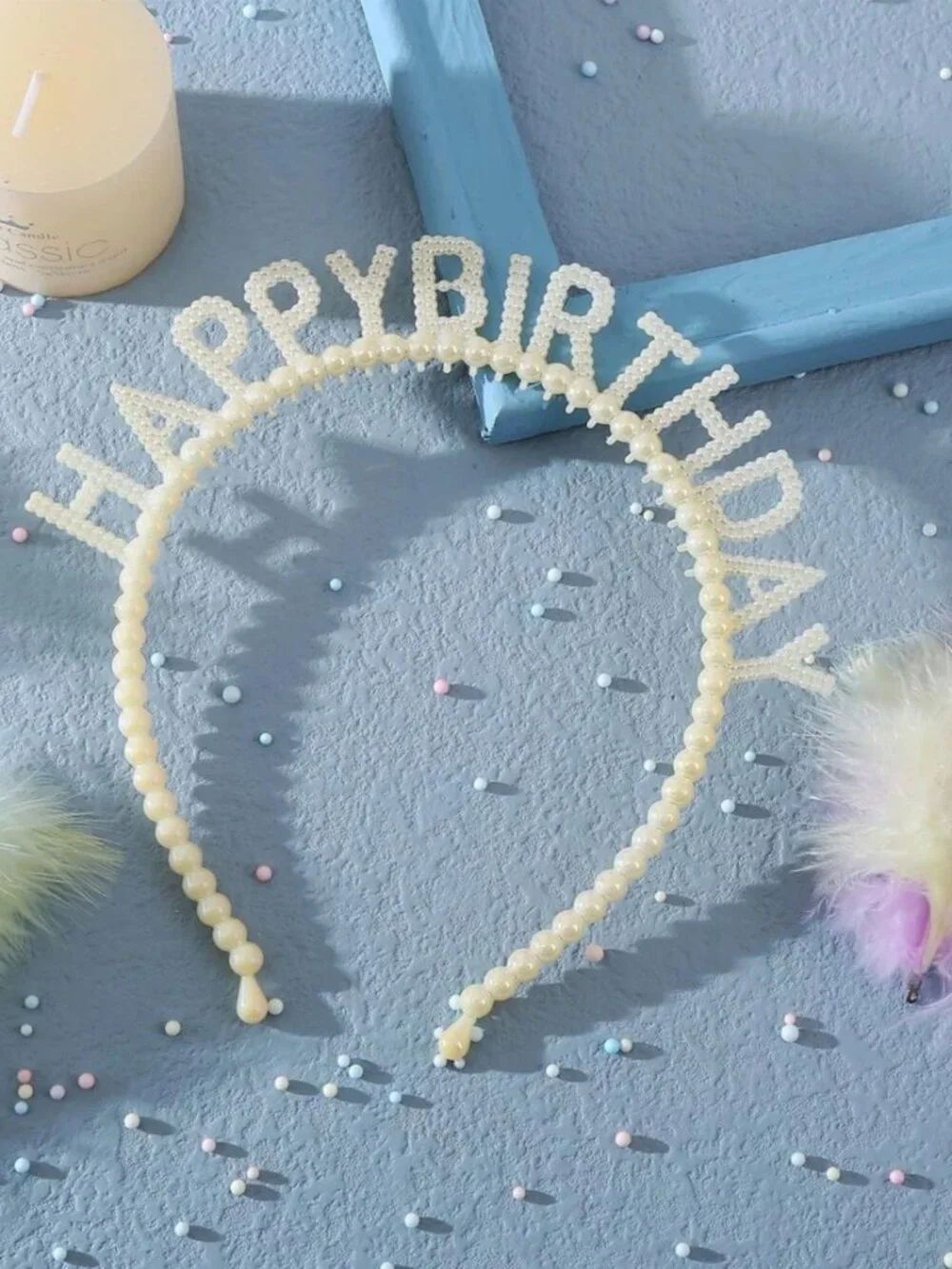 Women/Girls Faux Pearl Happy Birthday Party Headband